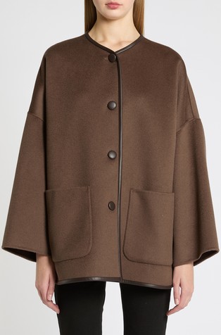 Relaxed fit wool blend jacket