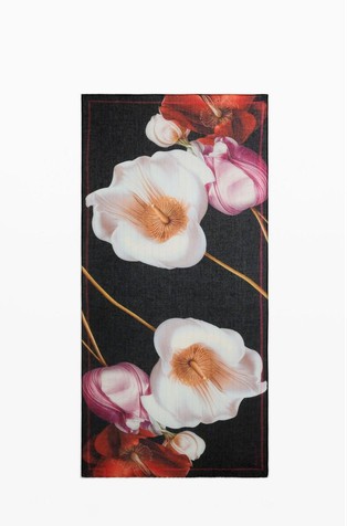 Floral foulard with lurex