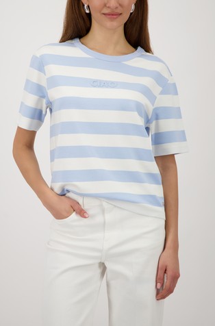 Striped T-shirt in viscose-blend