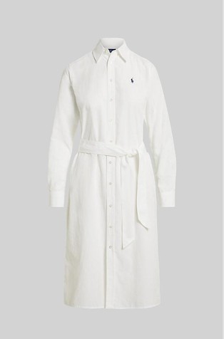 Cotton-linen Belted Shirtdress