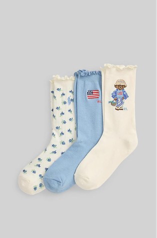 Polo Bear Crew Sock 3-pack