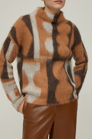 Pleten pulover od mješavine s moherom