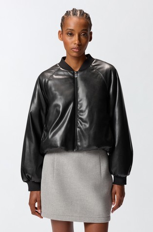 Kratka bomber jakna od umjetne kože