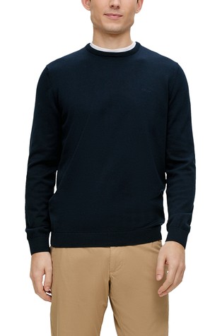 Knitted jumper with logo embroidery