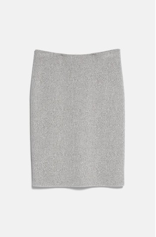 Wool-blend pencil skirt
