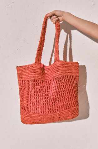 Raffia large tote bag