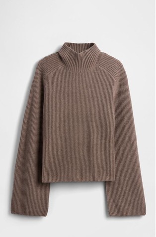 CashSoft Shaker-Stitch Turtleneck Sweater