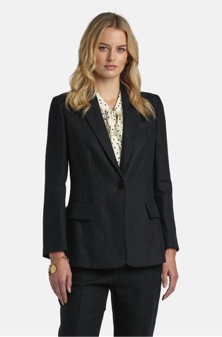 Single-breasted linen blazer