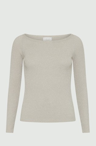 Monochrome rebrasto pletena majica dugih rukava