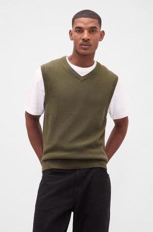 Muški pleten prsluk s V-izrezom