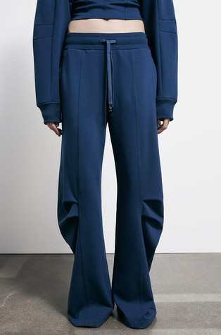 Oversized fit viscose-blend pants with darts