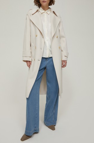 Kaput od mješavine vune s trakom za vezanje