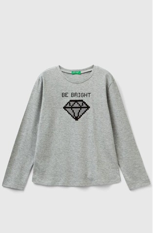 Pamučna majica dugih rukava sa šljokicama