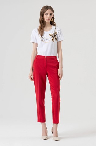 Slim fit cropped hlače