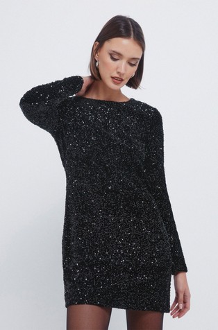 Short dress with sequins