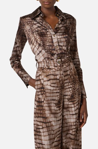 Satenska košulja s uzorkom aligatorove kože