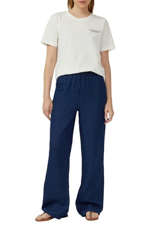 Hlače s elastičnim strukom i širokim nogavicama