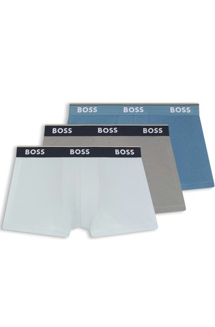 Three-pack of stretch-cotton trunks with logo waistbands
