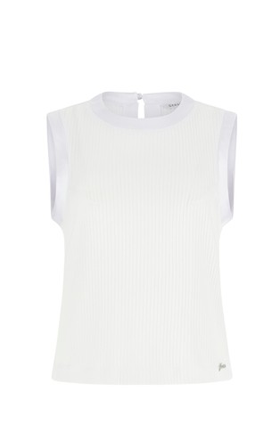 Ribbed cotton blend top