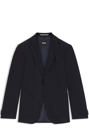 Regular-fit blazer in patterned virgin wool