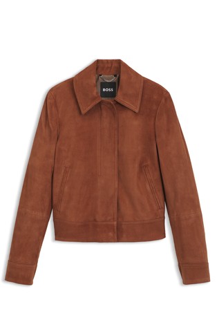 Suede shirt jacket
