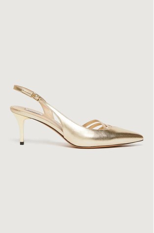 Metallic-effect slingbacks