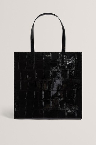 Patent Croc Texture Large Tote Bag