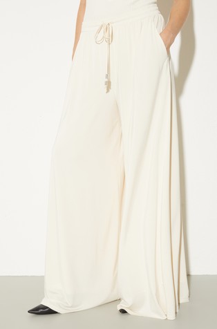 Wide-leg crepe-viscose trousers