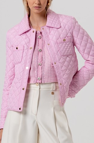 Prošivena prijelazna jakna s našivenim džepovima