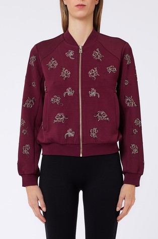 Scuba sweatshirt with jewel embroidery