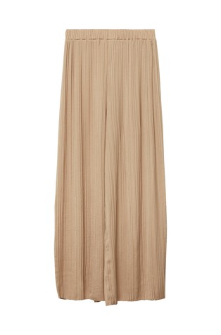 Široke plisirane hlače s elastičnim obrubom oko struka