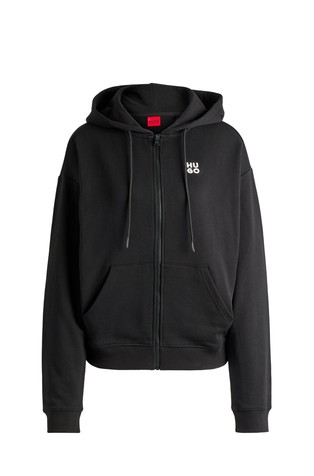 Pamučni pulover s kapuljačom i naslaganim logotipom