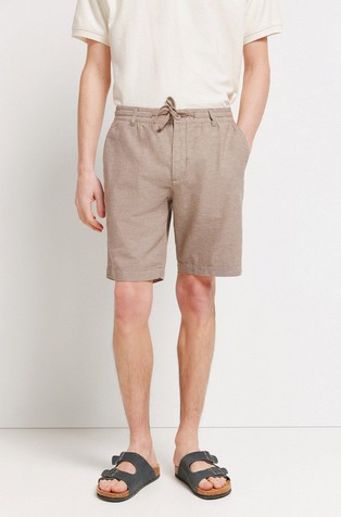 Linen blend comfort slim fit Bermuda shorts