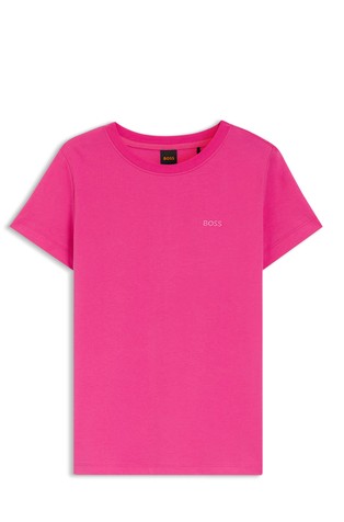 Slim fit pamučna majica s logotipom odgovarajuće boje