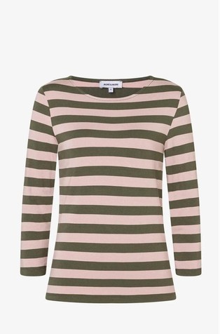 Striped 3/4 sleeve T-shirt