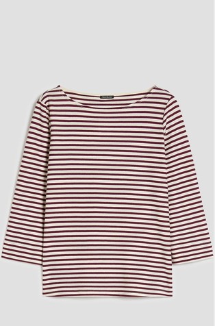 Prugasta majica od piké jerseya s 3/4 rukavima
