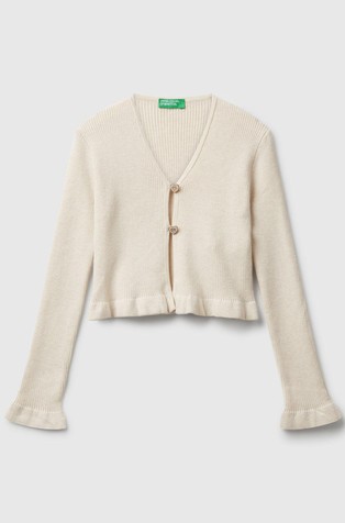 Cropped kardigan s gumbima u obliku srca