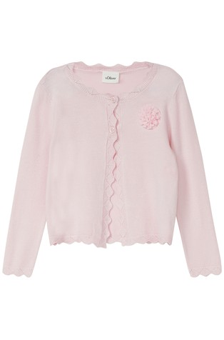 Kardigan s valovitim obrubima i aplikacijom