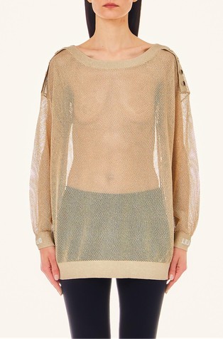 Duži mrežast pulover od mješavine viskoze