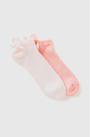 Paket od 2 para kratkih čarapa s mašnom