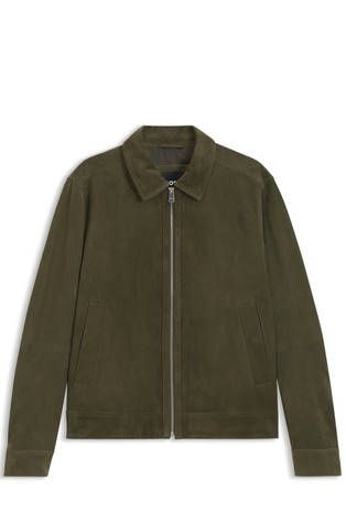 Suede shirt jacket