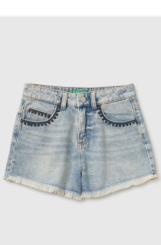 Denim shorts with embroidery