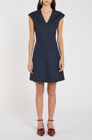 Kratka haljina od mješavine viskoze s izgledom denima