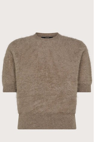 Pure cashmere short sleeve sweater