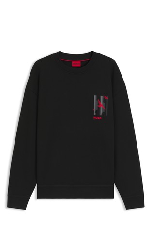 Pamučni pulover s grafikom sprijeda i straga