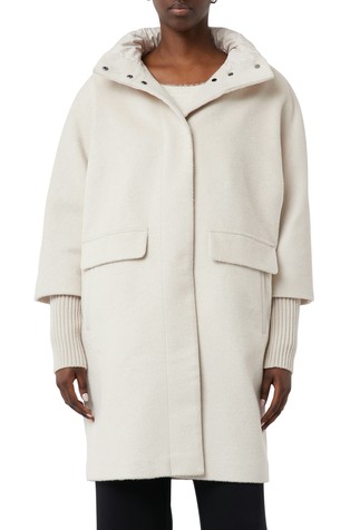 Kaput s prošivenim ovratnikom i pletenim rukavima