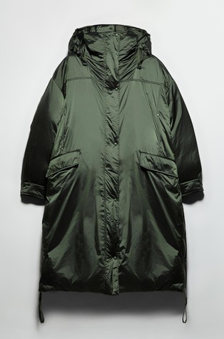 Oversized fit duga jakna s uklonjivom kapuljačom