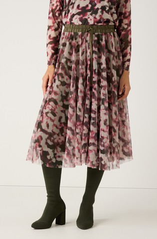Midi tulle skirt with pattern