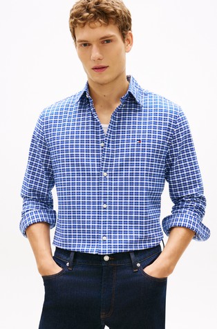 Oxford Cotton Shirt with Check Print