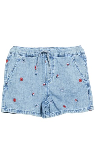 Loose fit denim kratke hlače s vezovima